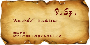 Vaszkó Szabina névjegykártya