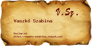 Vaszkó Szabina névjegykártya